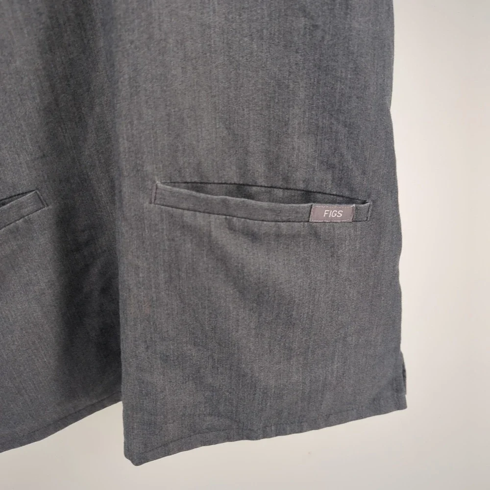 FIGS Scrubs Set Size Small Top Pants Charcoal Grey Technical Collection READ - Picture 6 of 13
